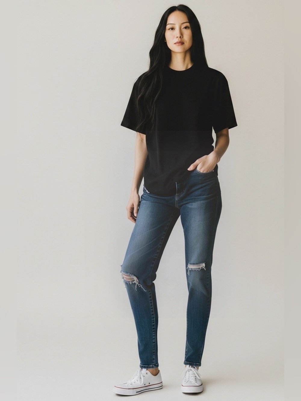 Guess Dark Blue Distressed Skinny Jeans